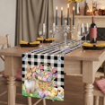 thumbnail image 2 of Table Runners 70 Inches Long Dress Scarves, Easter Bunny Farmhouse Coffee/Dining/Kitchen Table Decor, Holiday Table Runner, Spring Easter Eggs Floral Black White Check 13x70 Inch, 2 of 9
