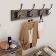 thumbnail image 4 of Futeen 2 Pack Wall Mounted Wooden Coat Rack with 4 Black Zinc alloy Hooks, 4 of 7