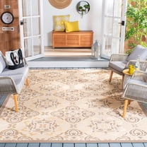 Safavieh Courtyard Louis Geometric Indoor/Outdoor Area Rug, Dark Beige/Beige, 8' x 11'