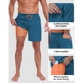thumbnail image 3 of Mens 2 in 1 Swim Trunks with Compression Liner, Quick Dry Beach Shorts, Bathing Suit with Phone Pocket Peacockblue L, 3 of 6