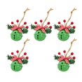 thumbnail image 2 of 5 campanas de Navidad, decoración navideña, hechas a mano con recorte de estrella, campanas de Metal navideñas para puerta, porche, ventana, Verde 5cm, 2 of 8