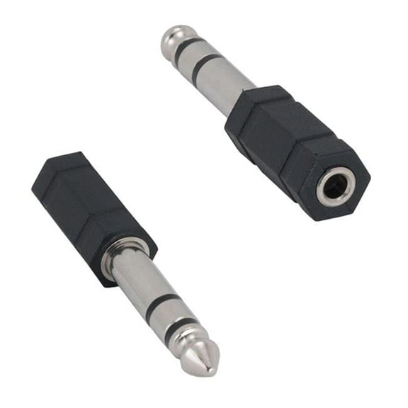 Sanoxy CBLR-SR205-1300 3.5 mm Stereo Female to 6.3 mm Stereo Male Adapter - Black - Pack of 2