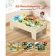 thumbnail image 3 of Mesa de tren de 62 piezas de madera para actividades infantiles con cajón grande de almacenamiento, 3 of 9