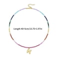 thumbnail image 5 of Yihuala Handcraft Multicolor Crystals Bead Necklace 14K Gold Plated Initial Pendant Accessory for Casual Vocation Wear, 5 of 7