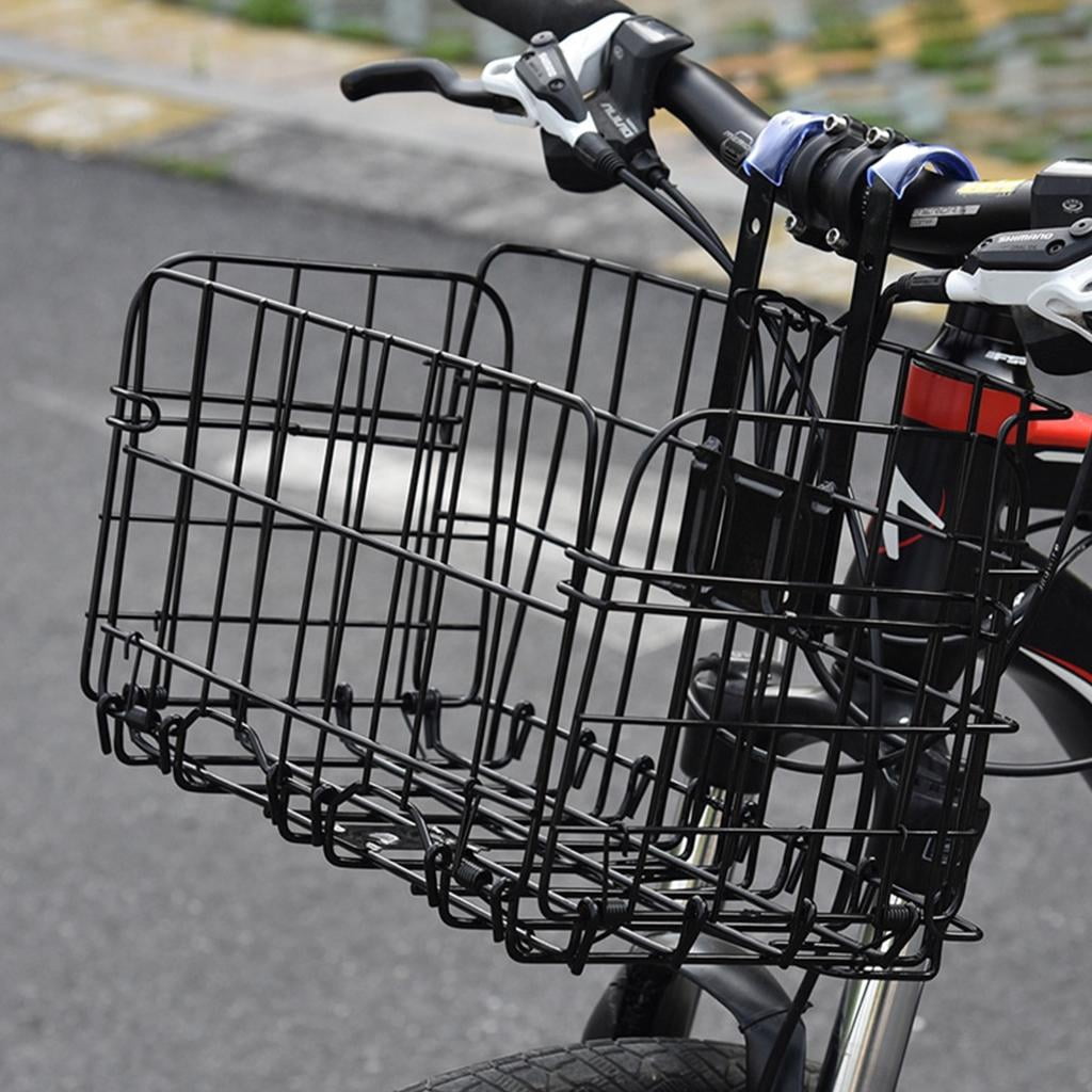 Mountain Bike Folding Hanging Basket Metal Front Handlebar Bicycles Basket