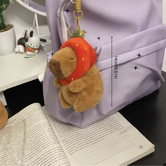 Turtle Backpack Capybara Plush Toy Simulation Turtle Backpack Capibara Stuffed Animals Celebrity Capybara Doll