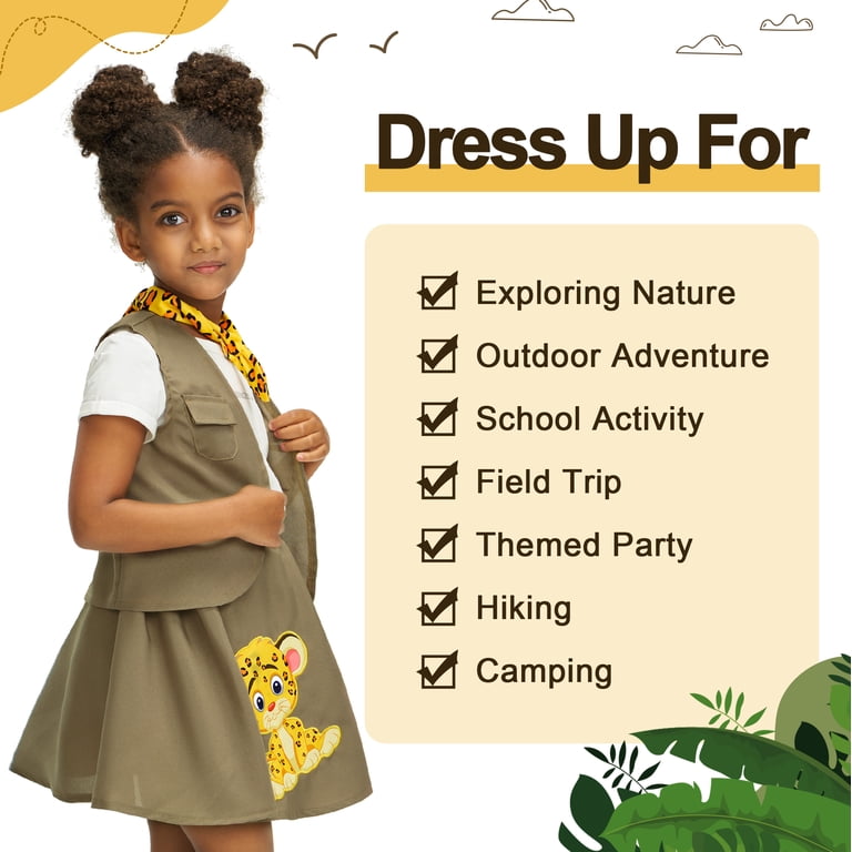 safari dress up party Yellow Wild One Birthday-Two Wild Birthday Girl Scout Party Safari Birthday-Safari Halloween Costume-Scout Outfit