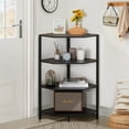 thumbnail image 2 of VECELO 4-Tier Corner Shelf, Multipurpose Wood Storage Stand for Small Spaces, Bedroom, Living Room, Black, 2 of 9
