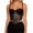 Black, variant on Womens Tank Solid V Neck Mesh Camisole with Built in Bra Shining Rhinestone Detachable Straps Bustier Coffee 34