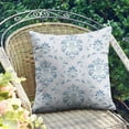 thumbnail image 5 of Outdoor Throw Pillow Covers 20x20 Inch Waterproof Spring Summer Blue Grey Baroque Outdoor Pillow Covers for Patio Funiture Garden Couch, 5 of 7
