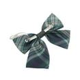thumbnail image 4 of Unique Bargains 1 Pc Simple Plaid Bow Hair Clips for Home Navy Blue, 4 of 5