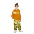 thumbnail image 2 of GBSYEWXS Toddler Child boys Outfit Set Size 9-10 Years Long Sleeve Athleisure Hooded Sweatshirt Pant Camouflage Print Orange Outfits Sets, 2 of 4
