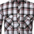 thumbnail image 2 of Cloudstyle Men's Pattern-Matched Plaid Business Casual Shirt - Slim Fit Brushed Flannel Long Sleeve Button-Down for Fall, 2 of 3