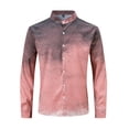 thumbnail image 1 of Blusa y camisa de manga larga con cuello alto para hombre, blusa de poliéster con estampado de botones y degradado, a la moda, para hombre, 1 of 7