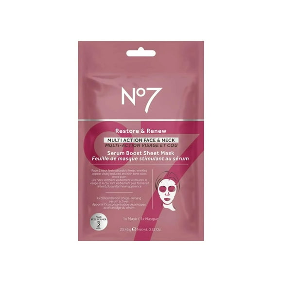 Sérum Sheet Masks No7 Restore & Renew para rostro y cuello Boost