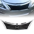 thumbnail image 1 of HECASA Front Bumper Grill Compatible with 2013 2014 2015 Nissan Altima 623103TA0A NI1200250 Upper Grille Chrome Shell Black Insert Sedan Assembly, 1 of 4