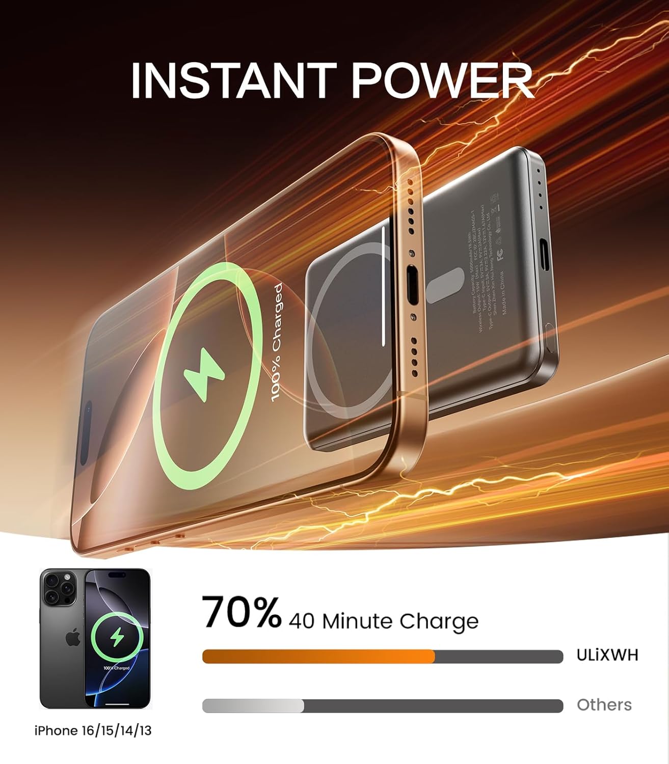 [0.3" Ultra Slim] [Alloy-Made] for Magsafe Portable Charger iPhone, 2025 Upgrade 5000mAh Fast Charging Magnetic Power Bank, Wireless Battery Pack iPhone 17 Air 16 15 Pro Max 14 13, Grey
