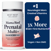 Best Nest Wellness Mama Bird Prenatal Vitamins Iodine & Iron Free, Organic, Vegan 30 Ct