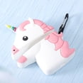 thumbnail image 3 of 1pc Earphone Protective Cover Case Shell Cartoon Unicorn Design with Climbing Hook Compatible for Airpods1/2 (Pink + White), 3 of 8