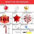 thumbnail image 4 of Globos navideños rojos lanzados Decoraciones navideñas doradas Guirnalda con globos de bastón de caramelo Caja de regalo con globos como telón de fondo para el suministro, 4 of 5