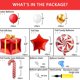 thumbnail image 4 of Globos navideños rojos lanzados Decoraciones navideñas doradas Guirnalda con globos de bastón de caramelo Caja de regalo con globos como telón de fondo para el suministro, 4 of 5