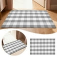 thumbnail image 2 of Plaid Rug, 25.6 x 49 in Grey and White Outdoor Rug Front Door Decorative Mat, Hand-Woven Foldable Rug for Layered Door Mats Washable Carpet for Front Porch, Entryway, Farmhouse, 2 of 3