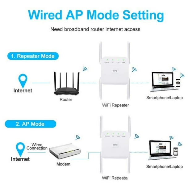 WiFi Extender, 1200Mbps Booster, WiFi Extenders Signal Booster for Home, 2.4G & 5G WiFi Repeater Internet 360° Full Coverage XTD WiFi and Signal Amplifier with 4 Antennas - Walmart.com