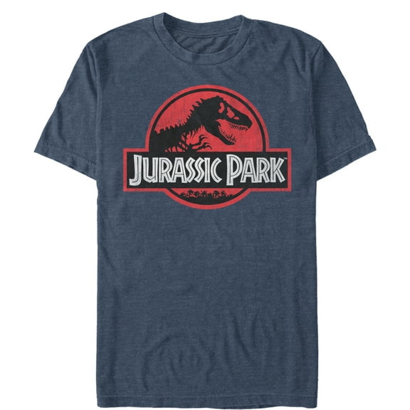 Men's Jurassic Park Circle Logo Graphic Tee Navy Blue Heather 2X Large