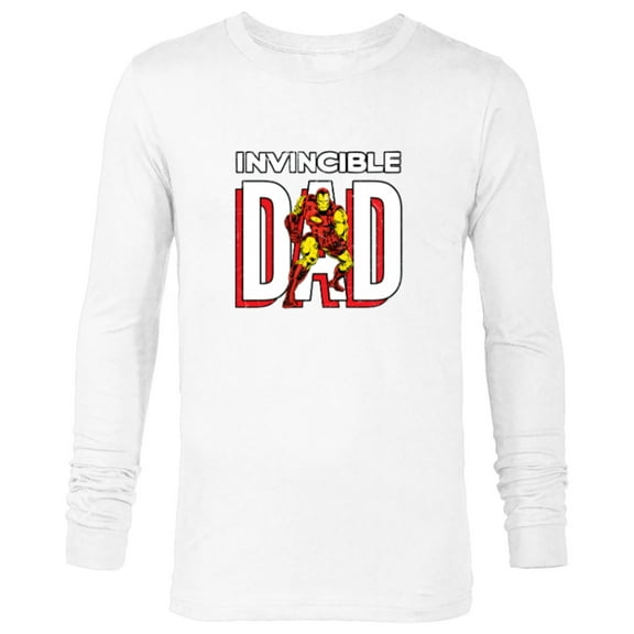 Marvel Iron Man Invincible Dad Comic Book Father's Day - Long Sleeve T-Shirt for Men - Customized-White