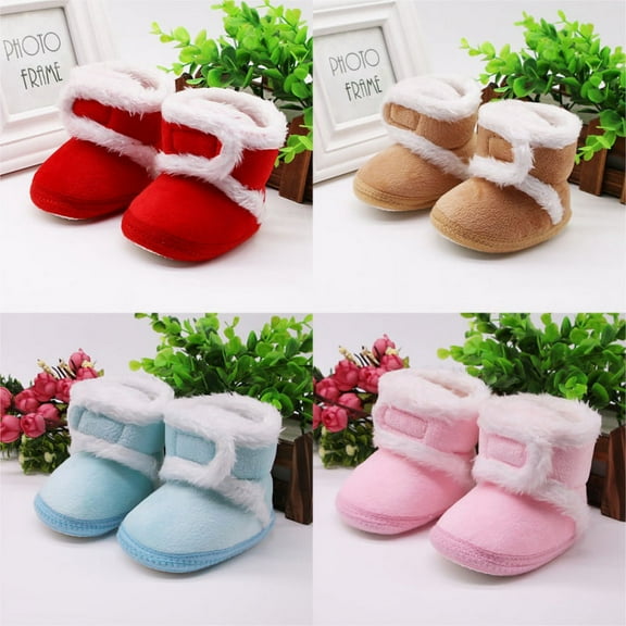 Winter Toddler Baby Boys Girls Cotton Warm Casual Snow Boots Soft Sole Shoes Non-slip Shoes