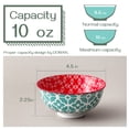 thumbnail image 4 of DOWAN Petits Bols en Porcelaine 10 Oz, Ensemble de 6, Motif Mix-Match, 4 of 7