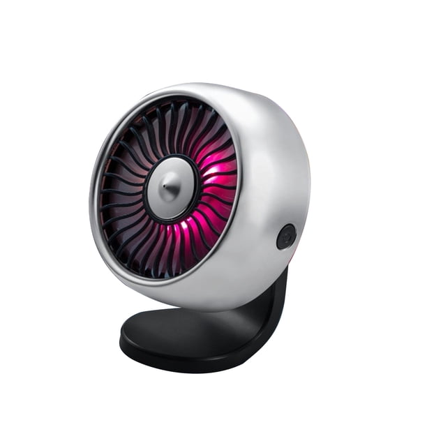 Sidaley Mini ventilador eléctrico de ventilación de aire para coche con luz LED de colores, ventiladores de refrigeración ajustables silenciosos Paneles de instrumentos para automóviles Blanco Sidaley VI015740-02B