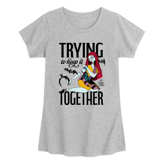 The Nightmare Before Christmas - Sally Trying to Keep it Together - Youth Girls Fitted Short Sleeve T-Shirt