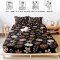 thumbnail image 5 of King Size Fitted Sheet Set - Vintage Pumpkins Fall 3 Piece Bedding Sets 16" Deep Pocket Fitted Sheet with 2 Pillowcases, Beige Thanksgiving Botanical Black Brushed Microfiber Hotel Luxury Bed Sheets, 5 of 9