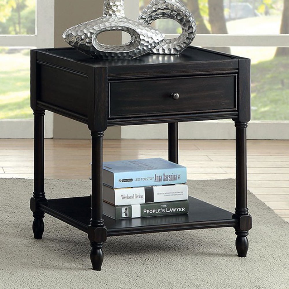 Ciara Vintage Style Side Table, Antique Black