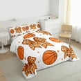 thumbnail image 3 of Homewish Cute Ribbon Bowknot Full Size Comforter Sets,Basketball Sport Lovers Bedding Comforter Set,White Orange Bedding Sets For Kids,Breathable Home Decor Reversible,3-Piece, 3 of 8