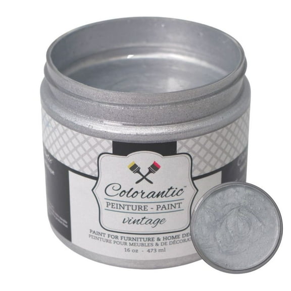 Colorantic | Furniture SILVER SPARKLING Chalk Paint | Arts and Craft DIY Projects (16 oz)