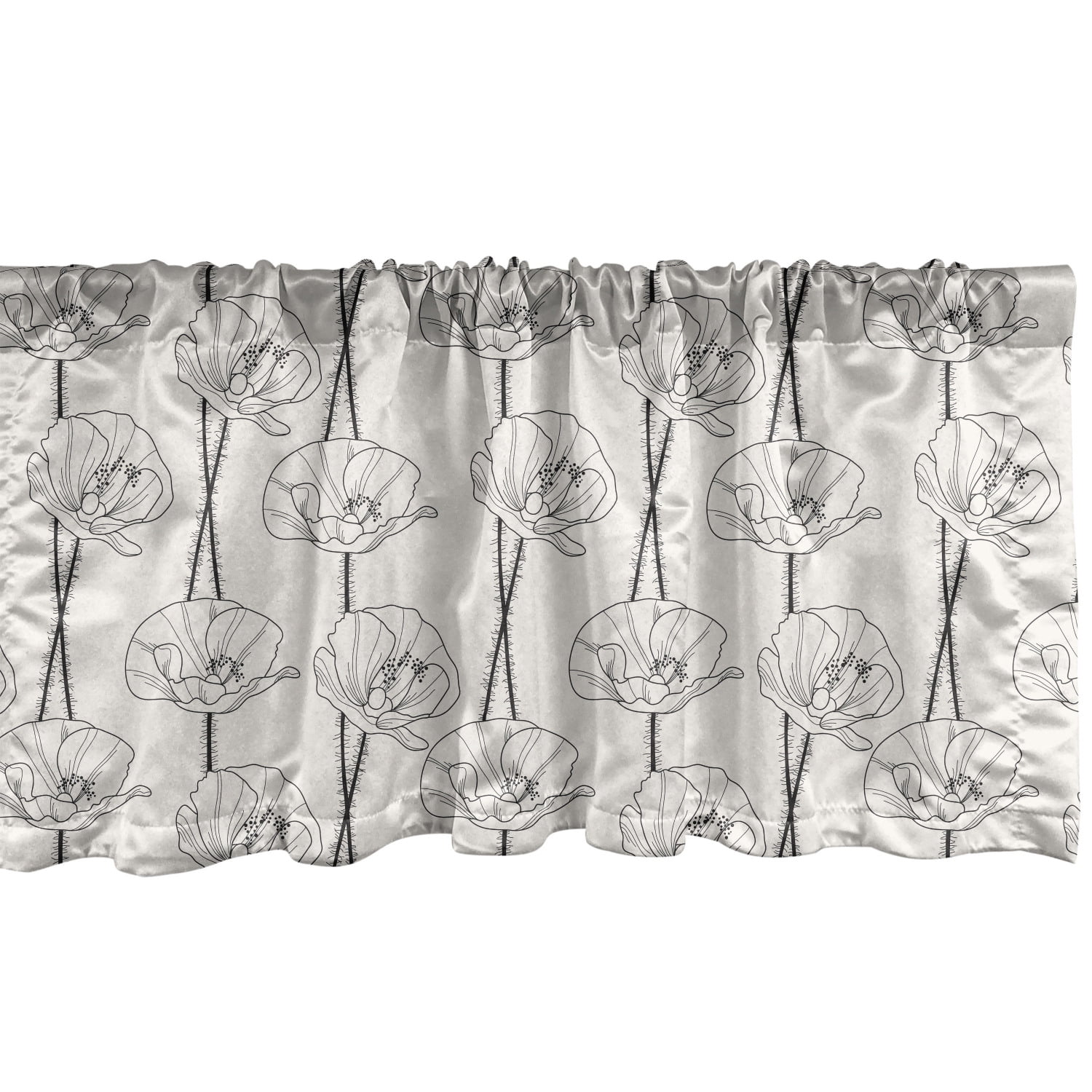 fragrance Subtropical sensitivity Ambesonne Poppy Window Valance, Repeating Vintage Pattern of Outline  Flowers and Abstract Peduncles, Curtain Valance for Kitchen Bedroom Decor  with Rod Pocket, 54" X 18", Charcoal Grey Eggshell - Walmart.com