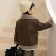 thumbnail image 7 of CYRBOKO Boys Faux Leather Jackets, Long Sleeve Fleece Lined Full Zip Thermal Winter Outerwear Brown Size 7-8 T, 7 of 7