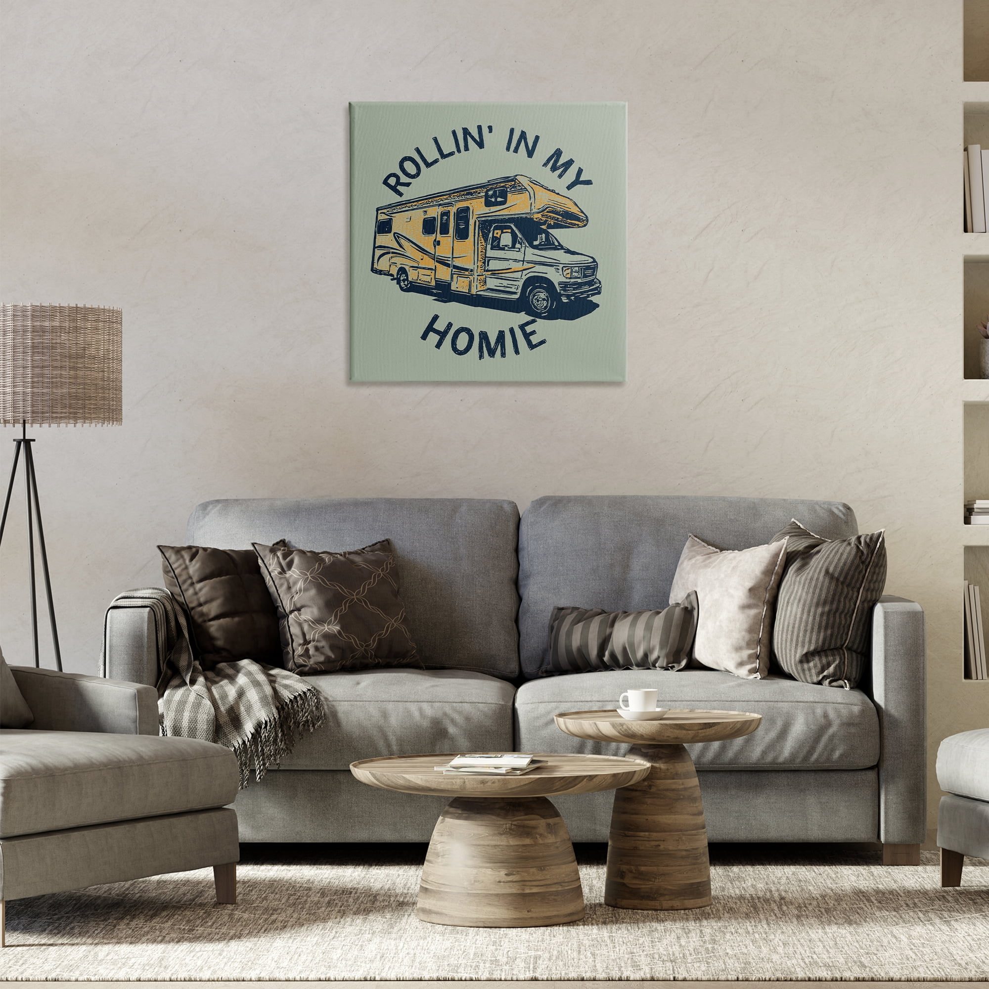 Stupell Industries Rollin' In My Homie Transportation Painting Gallery Wrapped Canvas Art Print Wall Art, 24 x 24