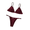 thumbnail image 2 of YTDSCS Womens Beach Swimsuits Sets Solid Colour Tops Bottom Two Piece Bikini Bathing Suit Set, 2 of 9