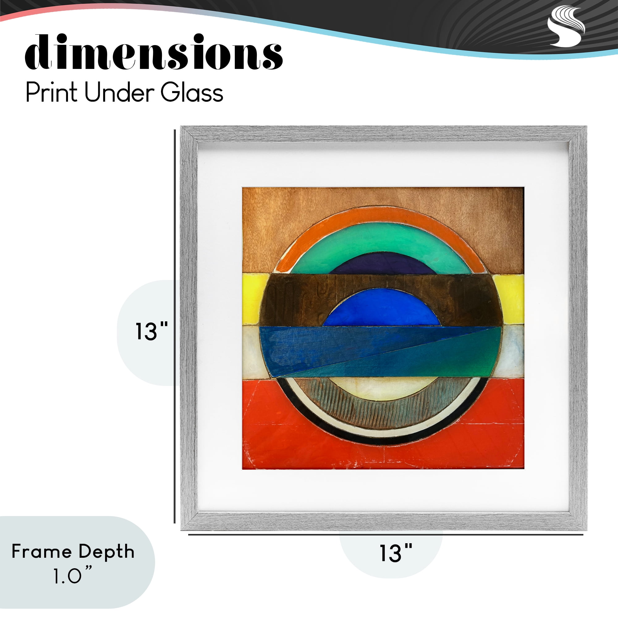 Stupell Industries Bisected Circle Structure Gray Framed Print Under Glass, design by Matthew Finger