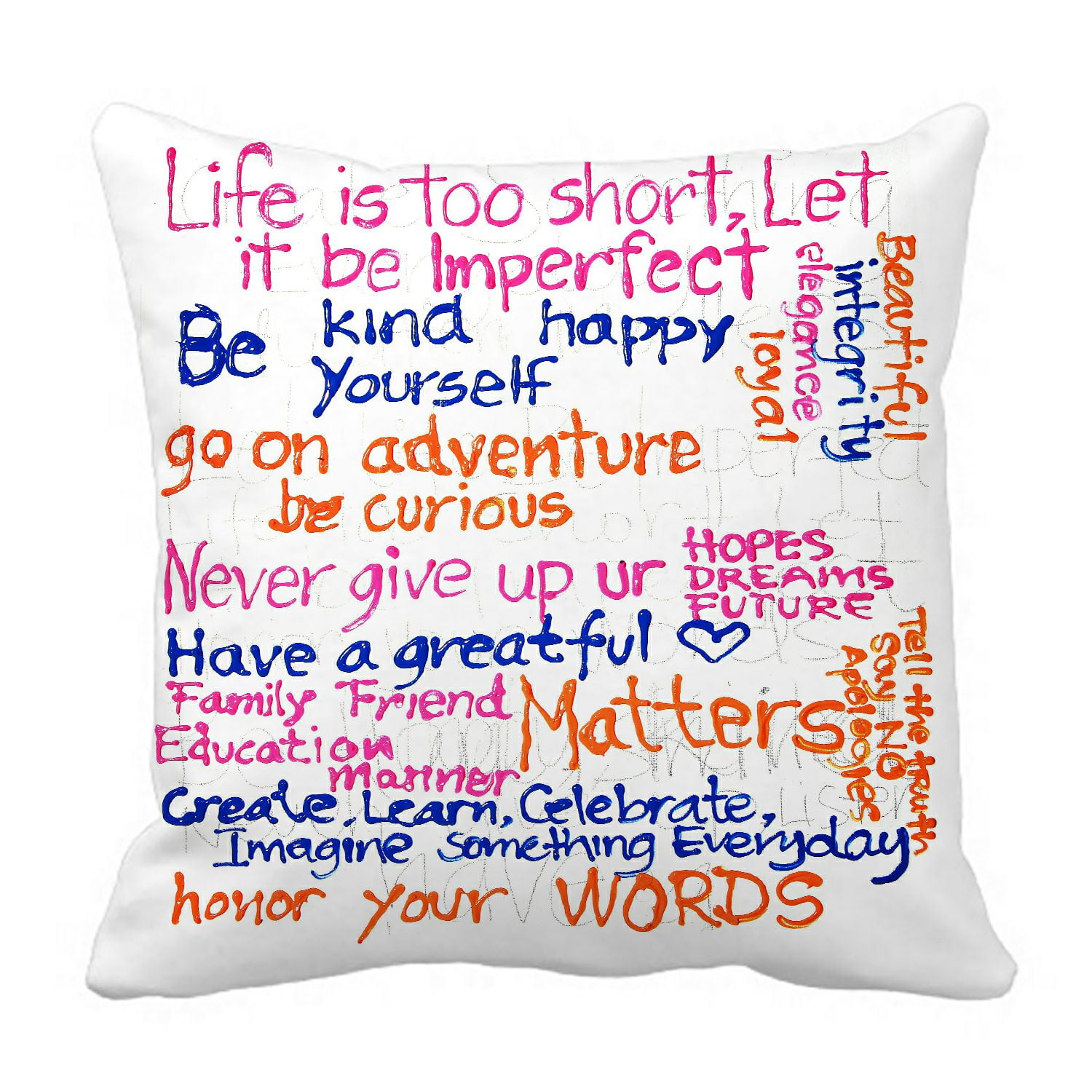 ABPHQTO Inspirational Quotes White Pillow Case Pillow Cover Pillow