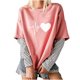 thumbnail image 1 of Blusa de manga larga de dos pines falsos con empalme a rayas y cuello redondo para mujer Pompotops gfhjh19711, 1 of 6