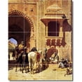 thumbnail image 1 of Ceramic Tile Mural-Edwin Weeks Village Painting 34. 48" w x 60" h using (20) 12 x 12 ceramic tiles, 1 of 3