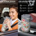 thumbnail image 5 of 30 Oz Tumbler Green Flowers Yellow White Dogs Tumbler with Lid and Straw, Birthday Gift Cup for Friend Women Men Coffee Travel Mug Thanksgiving Day Halloween Christmas Gift Water Bottle, 5 of 7