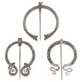 thumbnail image 1 of Juego de 3 broches vikingos vintage: alfileres para capa, chal, broches medievales, joyas vikingas, alfiler para bufanda, chales, bufandas y disfraces medievales., 1 of 7