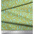 thumbnail image 2 of Soimoi Gold Rayon Fabric Leaves Leaves Print Fabric by the Yard 56 Inch Wide, 2 of 3