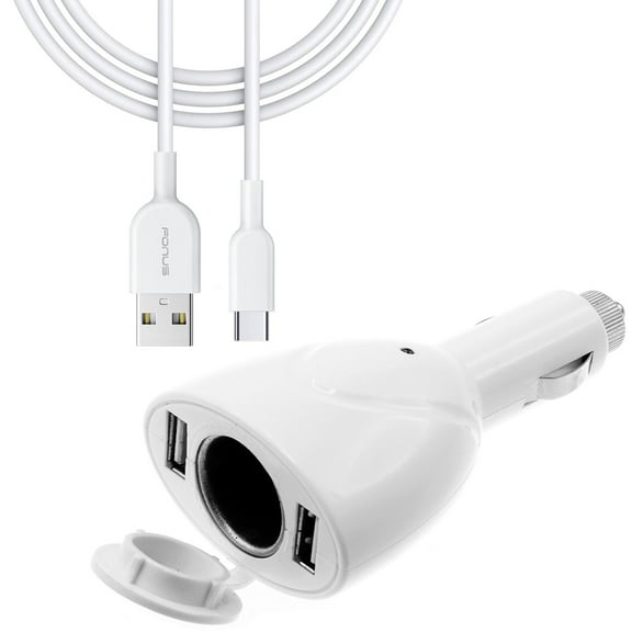 6ft Type-C Cable 2-Port USB Charger for Samsung Galaxy Tab S8/S9/FE/Plus Tablets - Power Cord DC Socket Splitter USB-C Wire Adapter
