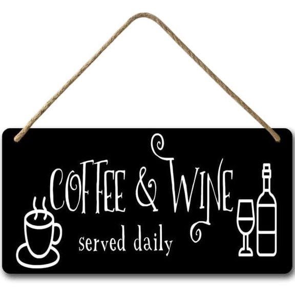 6x12 IN Coffee and Wine Bar Signs,Home Wall Decor Sign Coffee Station Bar Sign, Wood Signs with Quotes Wood Sayings Signs Décor,Coffee Bar Decor Gift